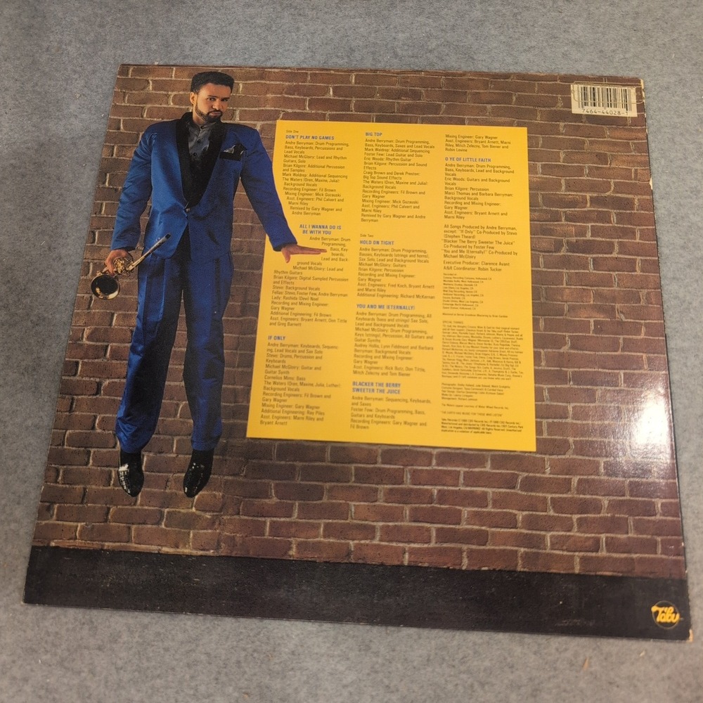Andre Berryman The World According to Dre Vinyl LP 1988 Tabu Records Z 44028 - Picture 2 of 6